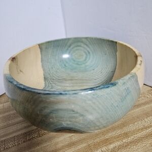 Tom Frink signed hand carved Turned wooden bowl gorgeous artistry